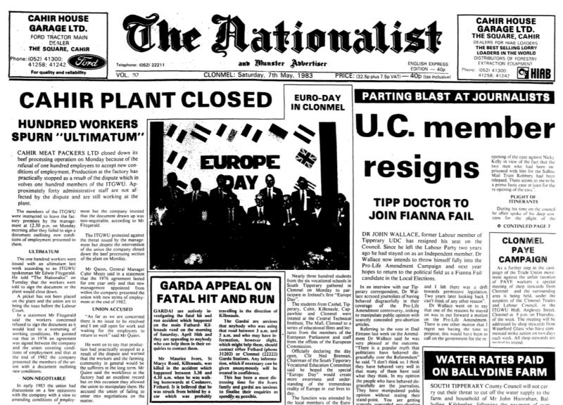 Yesteryears: Ultimatum to Tipperary factory workers - sign or the plant closes