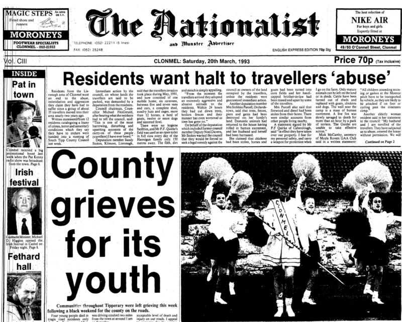 Yesteryears: County Tipperary grieves with loss of four young lives in road deaths