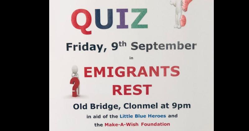 Table quiz in Clonmel for Little Blue Heroes and Make a Wish Foundation