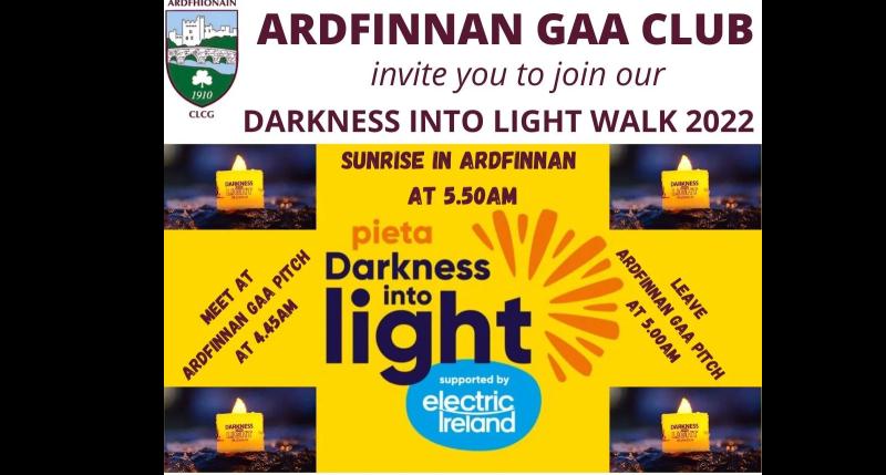 Ardfinnan GAA club to host Darkness Into Light walk