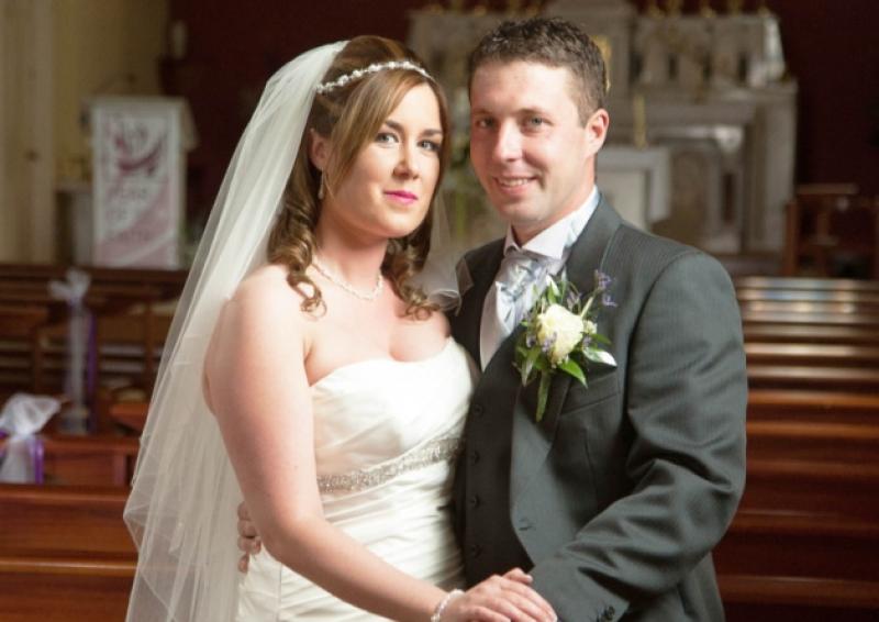 Aisling Hynes, Five Alley Birr and Christopher Kelly Ballindown Birr were married in Egsish Church where this portrait was made by their photographer, Brian Redmond AIPPA. The couple then went on to celebrate their big day with a reception for families and friends at the County Arms Hotel Birr. Pic Brian Redmond AIPPA Roscrea