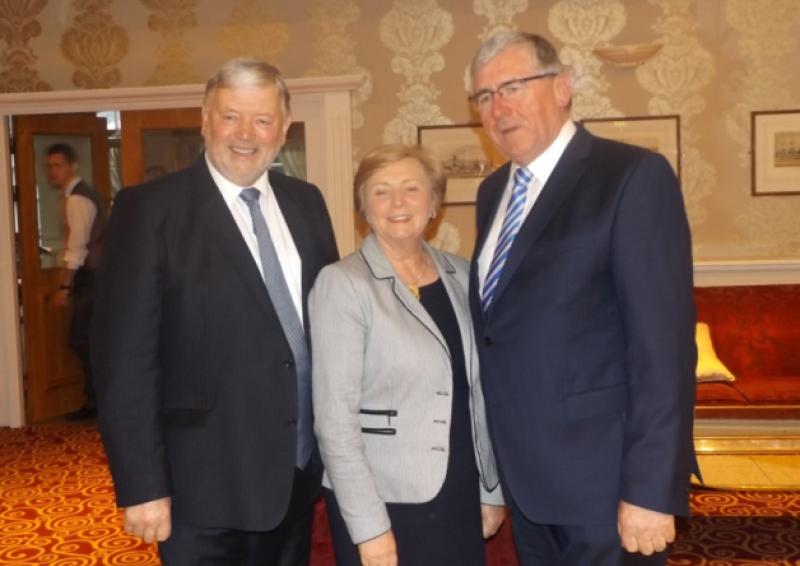Fine Gael election candidates Noel Coonan and Tom Hayes with Justice Minister Frances Fitzgerald.