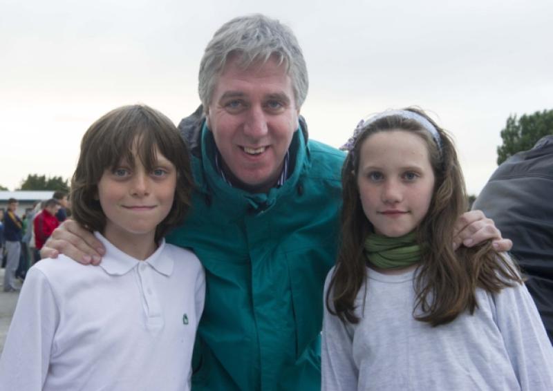 John Delaney (CEO FAI) photographed with his twins, Thomas and Eve, in Clonmel