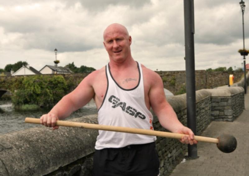 Ray ODwyer with a 16lb hammer, one of the throwing events he will compete in the World Masters Highland Games.