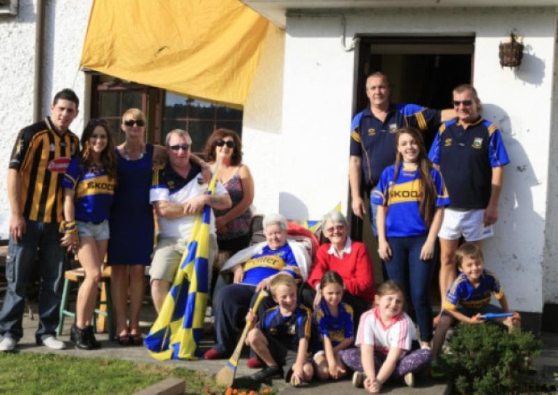 Members of the Power family of O'Mahoney Ave., Carrick-on-Suir pictured after the nail biting All-Ireland final match on Sunday.