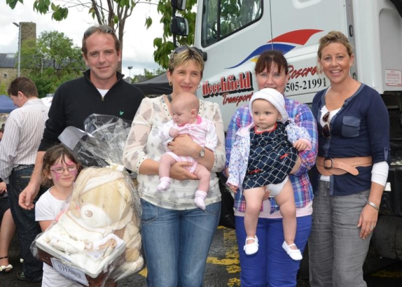 Winners in the Bonnie Baby competition at the Roscrea Summerfest, seen here with Mark and Jane Tiernan, Rachal and Ellie Doran, Margaret and Jessica O'Lone. Full story pg 52.