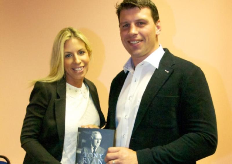 Rugby star Denis Leamy with his wife Grainne Brosnahan at the recent Premier Late Late Show and launch of the new Tony Ryan biography, Ireland's Aviator, at the Excel, Tipperary Town
