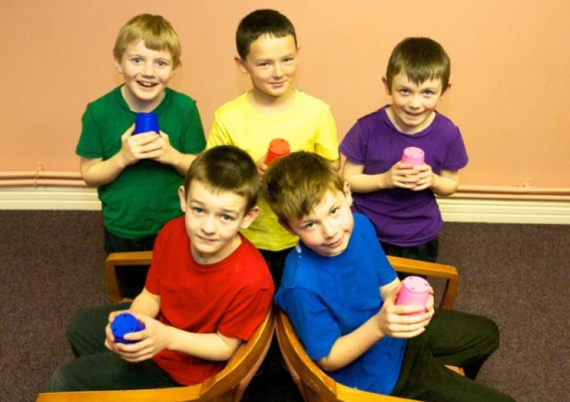 Last practice run before performing on stage at the Simon Ryan Theatre, Tipperary Town - The Monastery C.B.S Primary School's Evolution of Dance:Joshua O'Dwyer, Peter RyanBack: Cormac Buckley, Ross Touhy and Adam Horan
