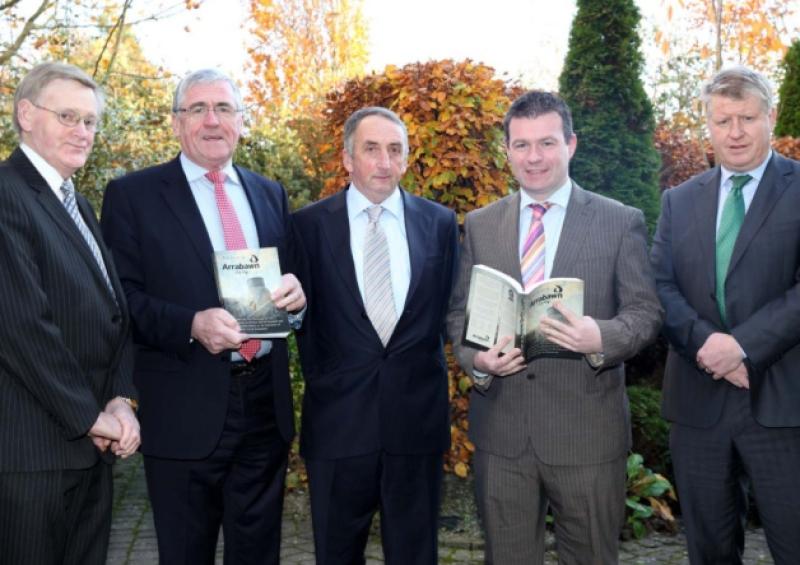 At the launch of the History of Arrabawn Co-op in Nenagh, Martin Ryan, author; Tom Hayes, Junior Minister for Agriculture; Patrick Meskell, chairman, Arrabawn; Alan Kelly, Junior Minister for Transport, and Conor Ryan, CEO Arrabawn Co-op  Picture: Bridget Delaney