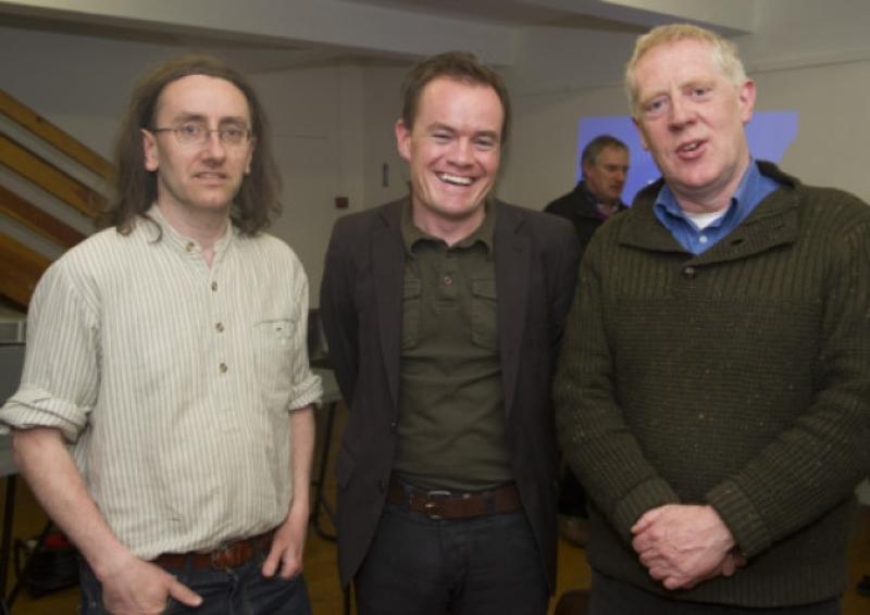 Photographed at Fethard Historical Society's 25th anniversary AGM are L to R: Barry O'Reilly, C�il�n " Drisceoil (guest speaker), and John Cooney.