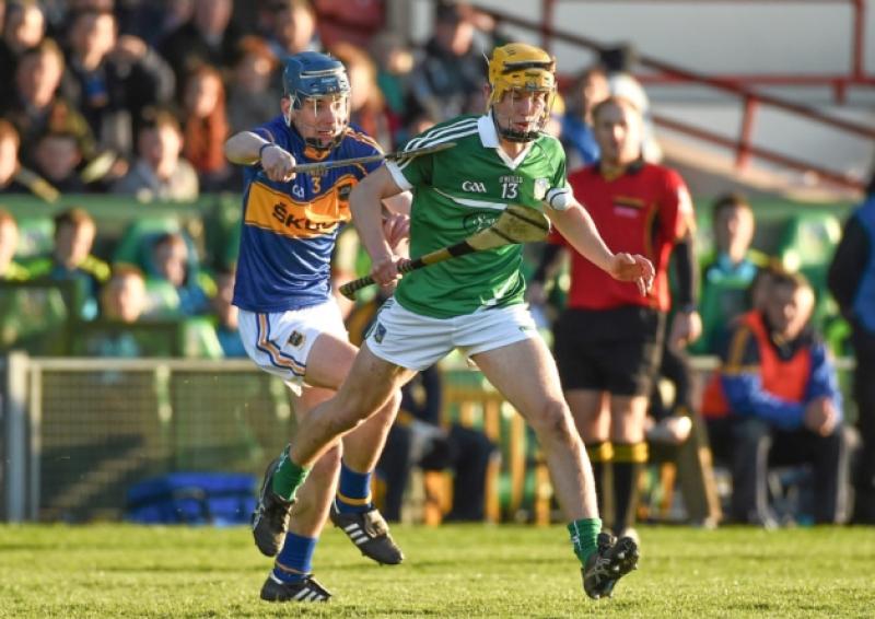 Tom Morrissey, Limerick, in action against Jack Skehan, Tipperary