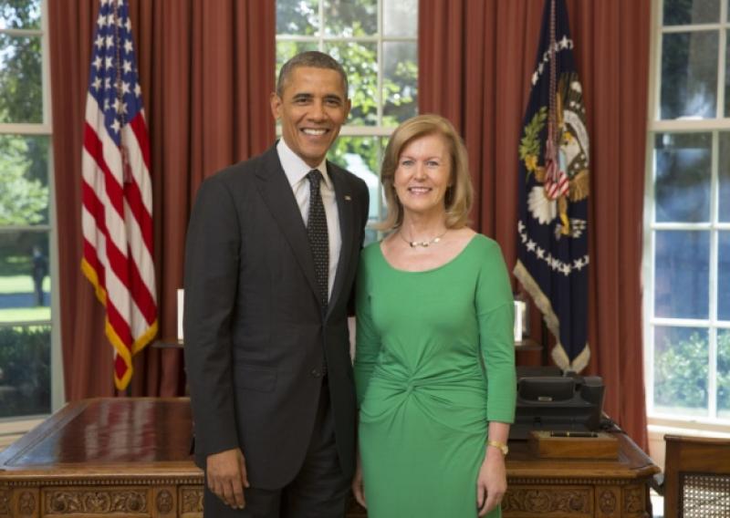 Anne Anderson, the Clonmel-born first female Irish Ambassador to the United States, presented her credentials to US President Barack Obama at a traditional ceremony at the Oval Office in the White House.