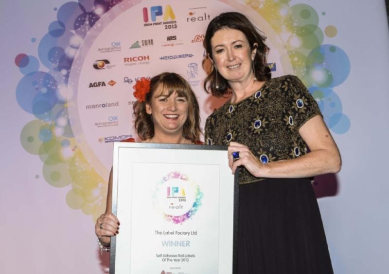 Pictured was Sandra Tarr from Avery Dennsion presenting the award for Self Adhesive Roll Labels of the Year 2013 to Susan Schaerer from The Label Factory Ltd.