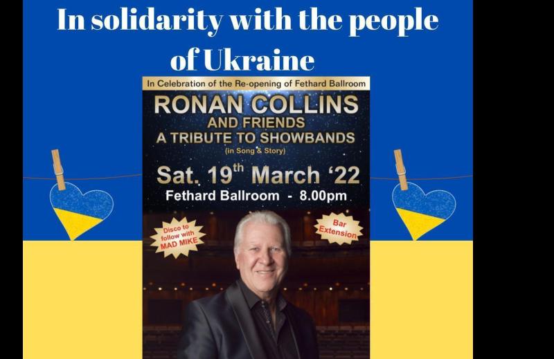 Proceeds of celebratory reopening concert at Fethard Ballroom to go to Ukrainian relief campaign