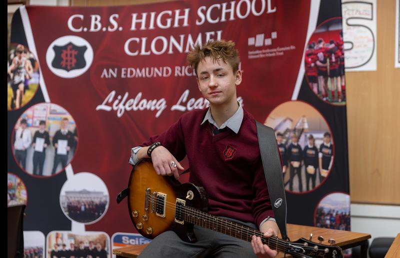 Guitar mad Peadar inspired by Clonmel High School music legends