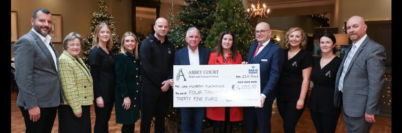 WELL DONE: Staff at Tipperary hotel raise over €4,000 for family of leukemia sufferer
