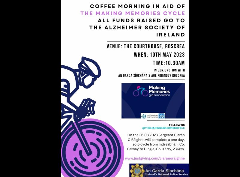 Tipperary gardaí and local community organise coffee morning and cycle for Alzheimer's