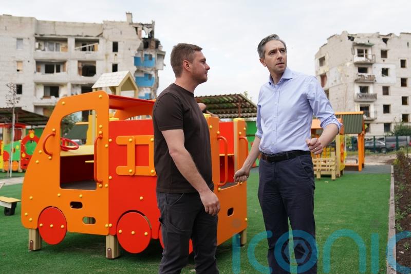 Children ‘deeply traumatised’ by Ukraine war, says Irish premier Harris