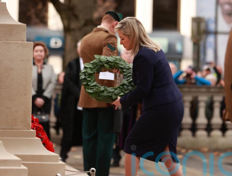 O’Neill lays wreath at Cenotaph in Belfast on Remembrance Sunday