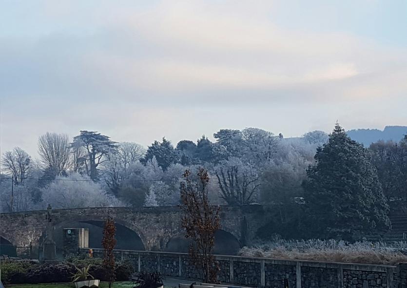 River under a frosty bridge