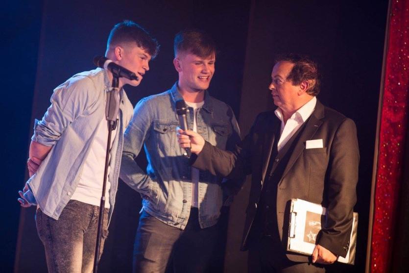John Ryan & James Kirby with Marty Morrissey. They performed Kodaline's High Hopes
