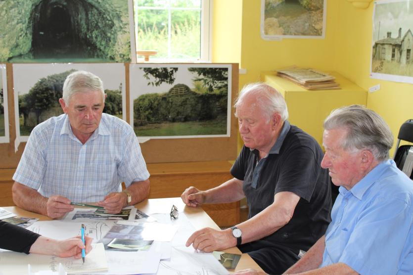 Michael Bergin, Dan Doheny and Paddy O'Connell hard at work recalling history for The Commons Village Project.
