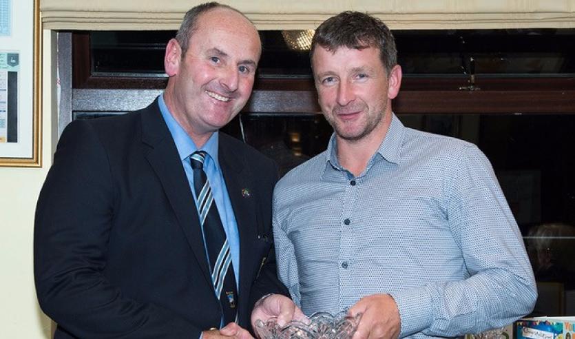 Noel Morris with his runners-up prize with Captain Ed Kelly