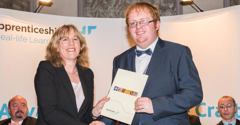 Donal Fitzpatrick, Agricultural Mechanics, "Donal Comerford Garage", Co Tipperary pictured with Dr. Mary Liz-Trant (SOLAS, CEO)