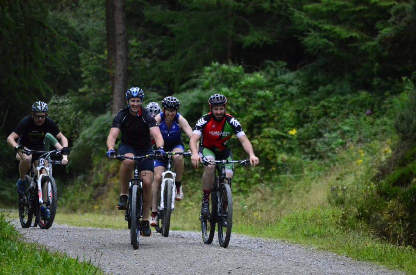Cyclists out on trails 