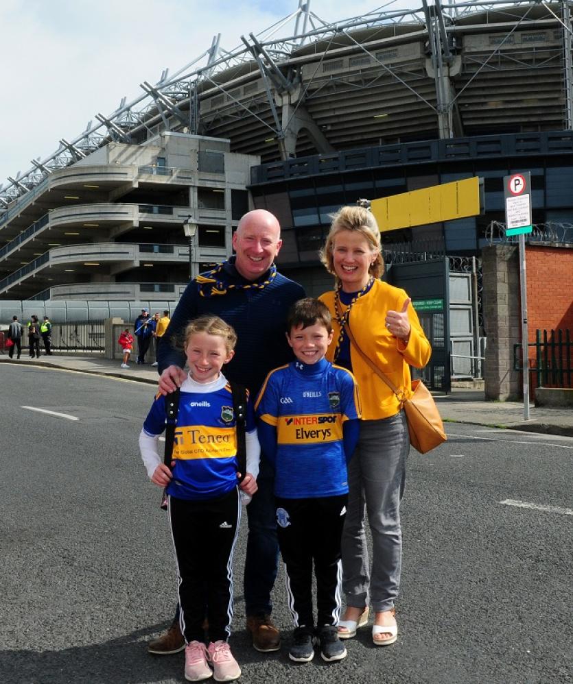 The Dunphy Family from Clonmel, Tommy and Theresa with Niamh and Tom at Croke Park to cheer on Tipperary. Photo by Eamonn McGee