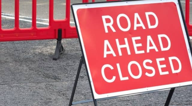 Road closed sign